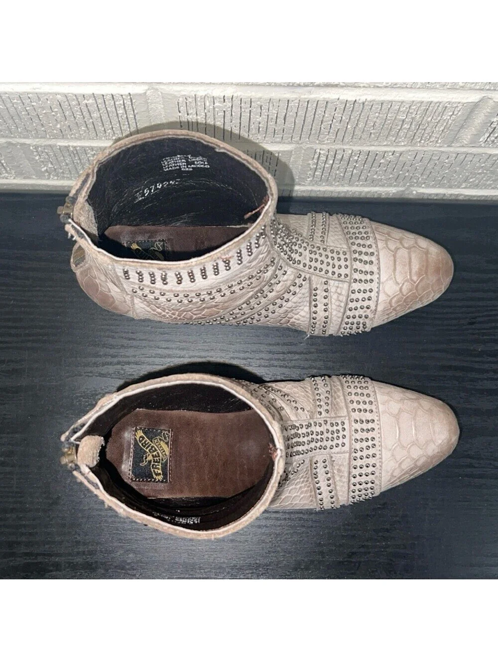 Freebird‎ by Steven Nelle Studded Cream Ankle Booties